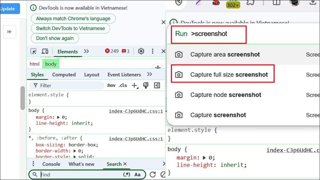 Trên Google Chrome